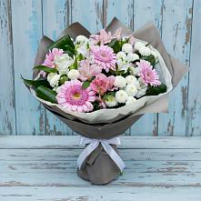 Букет цветов из:  Герберы, Альстромерии и Хризантемы #REPLACE_PRED# Шале