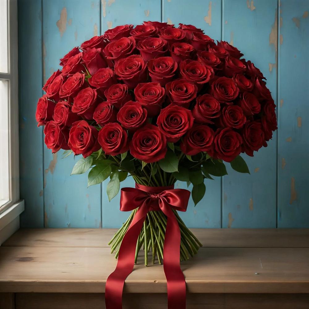 Букет Красные розы Блэк Меджик в Шале