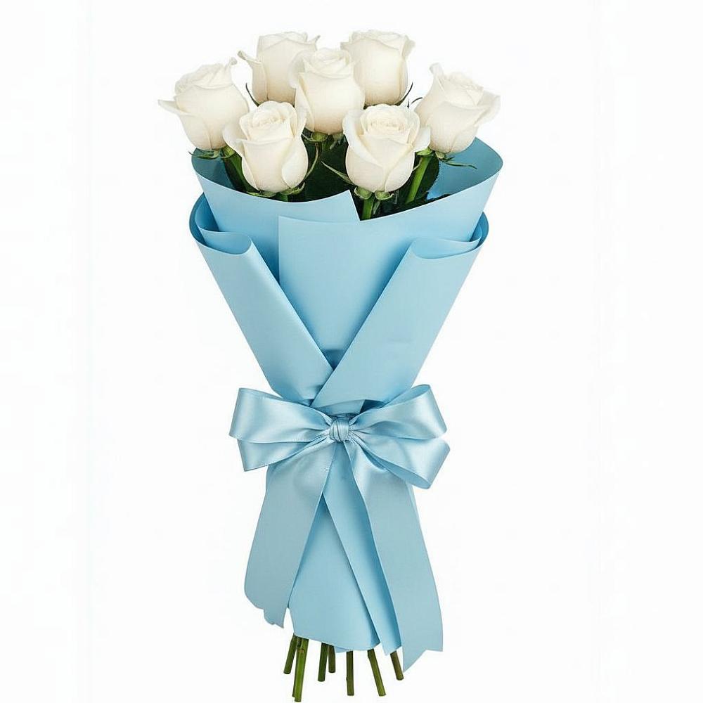 Букет 7 белых роз Проуд в Шале