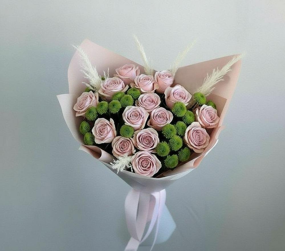 Букет цветов из: Розы и Хризантемы в Шале