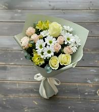 Букет цветов из:  Альстромерии, Розы и Хризантемы #REPLACE_PRED# Шале