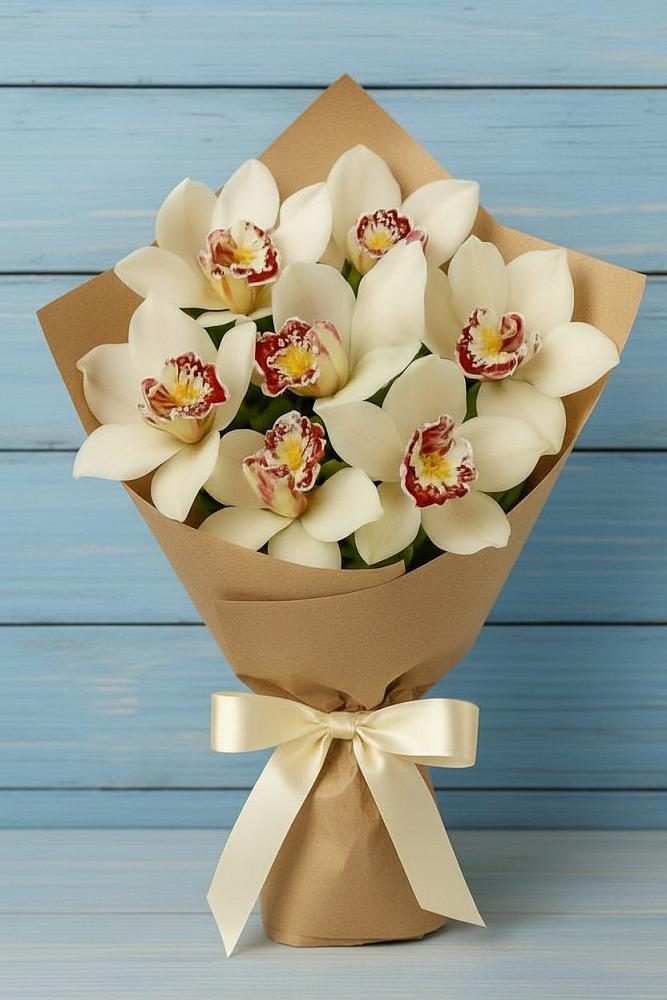 Букет цветов из: Орхидеи и Розы в Шале